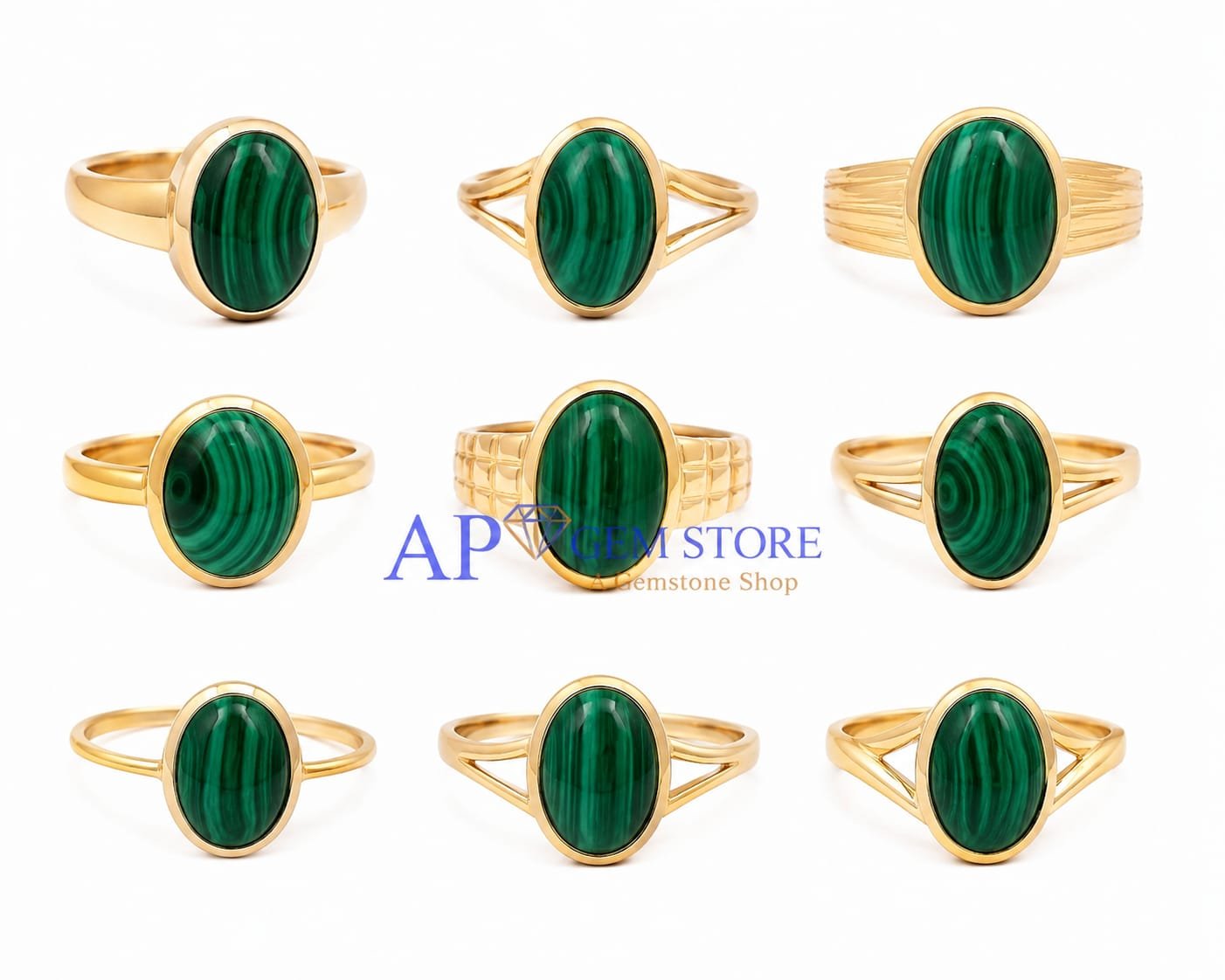 Malachite Rings